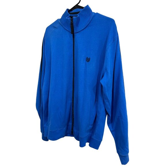 Chaps NWT Mens Blue Track Jacket With Black Stripes Full Zip Size L - Picture 3 of 11